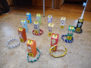 1月レクリエーション輪投げ・節分